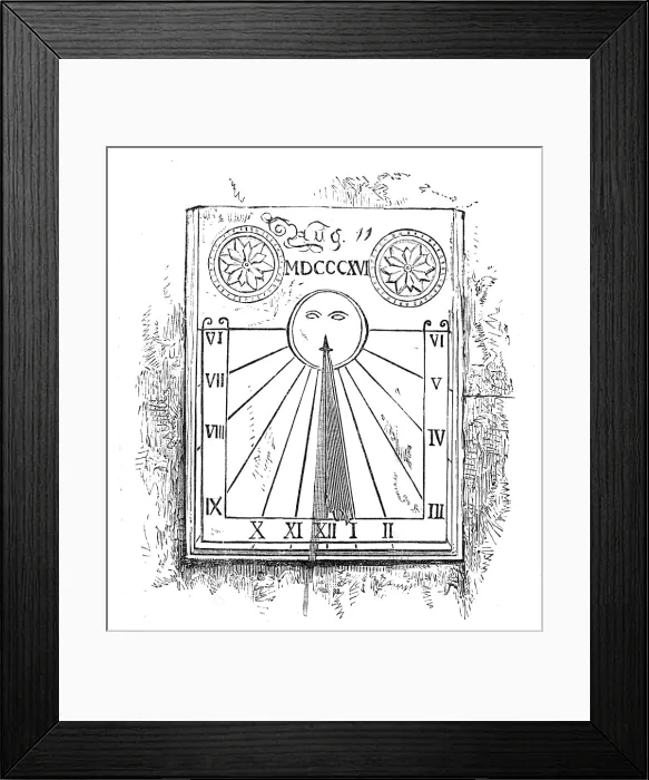 Framed Print : George Stephenson, Father of Railways: dial over the door of Stephenson's cottage... 1881 Framed Print : George Stephenson, Father of Railways: dial over the door of Stephenson's cottage... 1881
