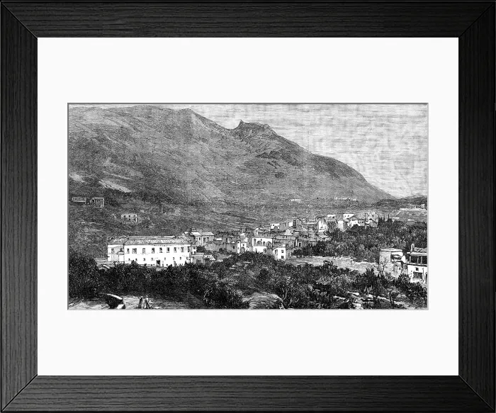 Framed Print : Casamicciola and Mount Epomeo, in the Island of Ischia, Bay of Naples, 1881. Creator: Unknown Framed Print : Casamicciola and Mount Epomeo, in the Island of Ischia, Bay of Naples, 1881. Creator: Unknown