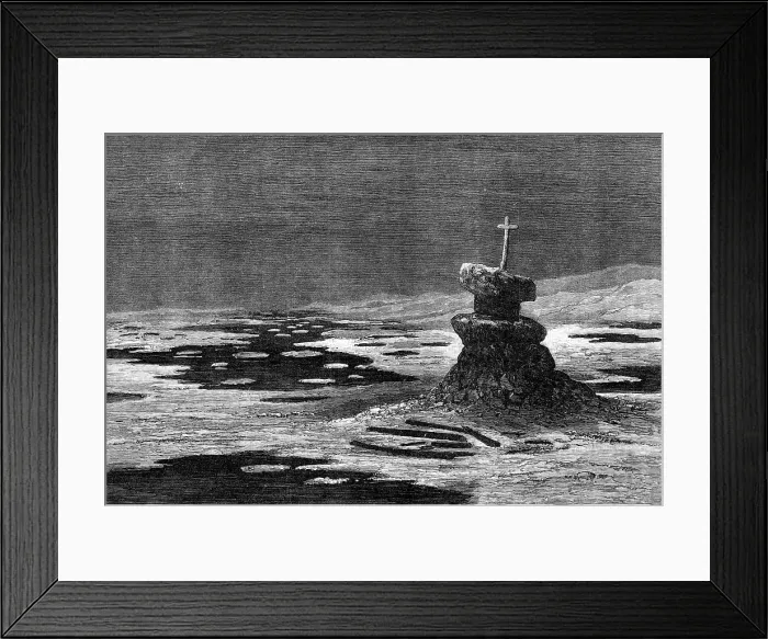Framed Print : The American Franklin Search Expedition: boat place, Erebus Bay, 1881. Creator: Unknown Framed Print : The American Franklin Search Expedition: boat place, Erebus Bay, 1881. Creator: Unknown
