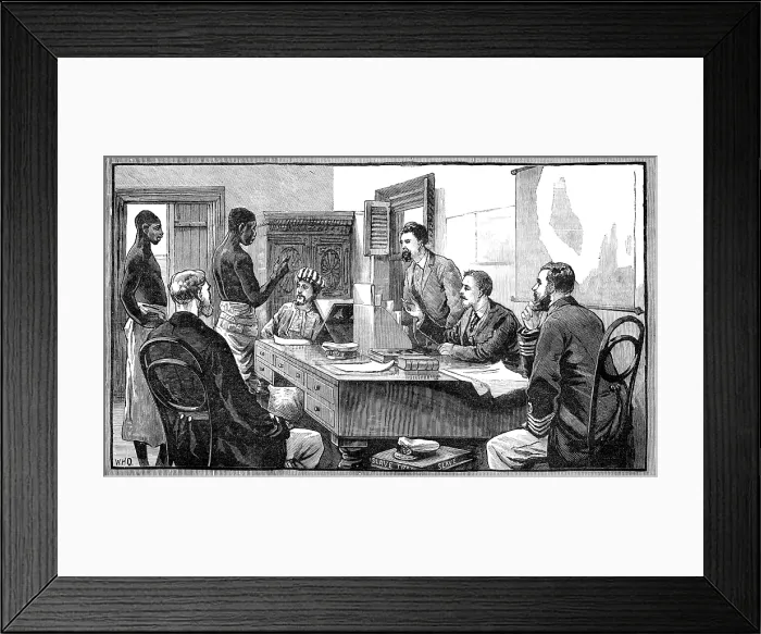Framed Print : The East African Slave Trade:captured slaves in the British Consul-General's Court Framed Print : The East African Slave Trade:captured slaves in the British Consul-General's Court
