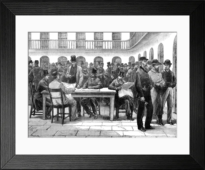 Framed Print : The Irish Land League: recreation time in Kilmainham Prison, from a sketch by A. O'Kelly, 1881 Framed Print : The Irish Land League: recreation time in Kilmainham Prison, from a sketch by A. O'Kelly, 1881