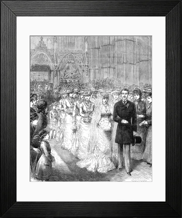 Framed Print : Marriage of Lord Brooke and Miss Maynard at Westminster Abbey, 1881. Creator: Unknown Framed Print : Marriage of Lord Brooke and Miss Maynard at Westminster Abbey, 1881. Creator: Unknown