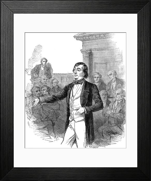 Framed Print : The late Lord Beaconsfield: Mr. Disraeli at the Buckinghamshire election, 1847, (1881). Creator: Smyth Framed Print : The late Lord Beaconsfield: Mr. Disraeli at the Buckinghamshire election, 1847, (1881). Creator: Smyth