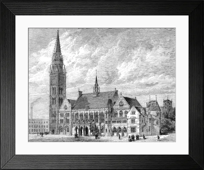 Framed Print : The Townhall of Rochdale, Lancashire, 1881. Creator: Unknown Framed Print : The Townhall of Rochdale, Lancashire, 1881. Creator: Unknown