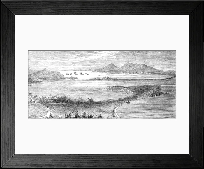 Framed Print : The China Cruising Squadron in Pallada Roads, Pasiette Bay, Russian Tartary, 1881. Creator: Charlton Framed Print : The China Cruising Squadron in Pallada Roads, Pasiette Bay, Russian Tartary, 1881. Creator: Charlton