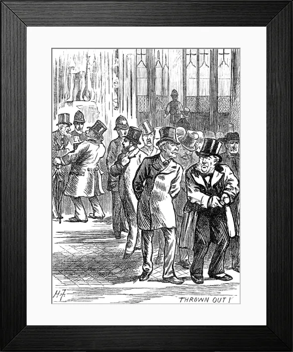 Framed Print : Admission to the Strangers Gallery of the House of Commons: thrown out!, 1881 Framed Print : Admission to the Strangers Gallery of the House of Commons: thrown out!, 1881
