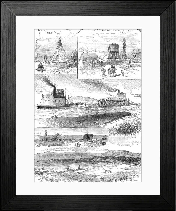 Framed Print : The Far West of America: sketches in the Dakota Territory, 1881. Creator: Unknown Framed Print : The Far West of America: sketches in the Dakota Territory, 1881. Creator: Unknown