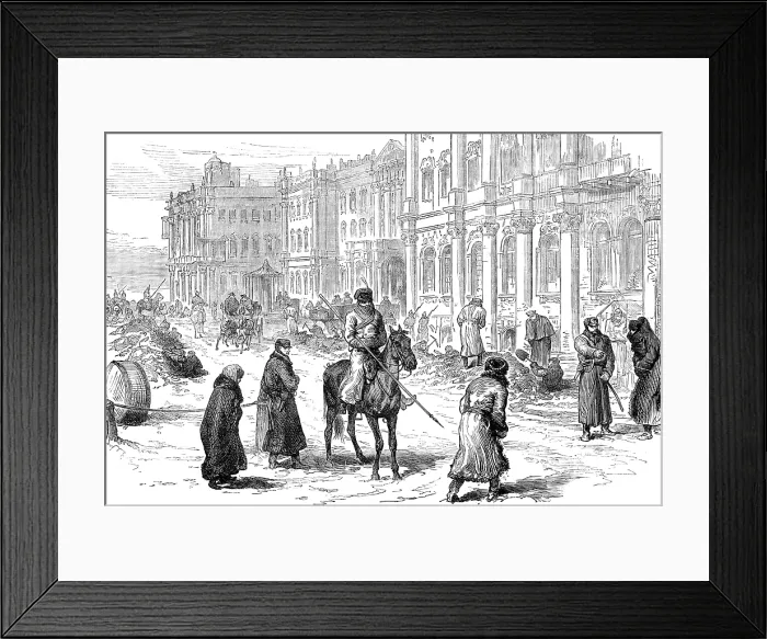 Framed Print : The Conspiracies in St. Petersburg: searching for mines in front of the Winter Palace, 1881. Creator: Unknown Framed Print : The Conspiracies in St. Petersburg: searching for mines in front of the Winter Palace, 1881. Creator: Unknown