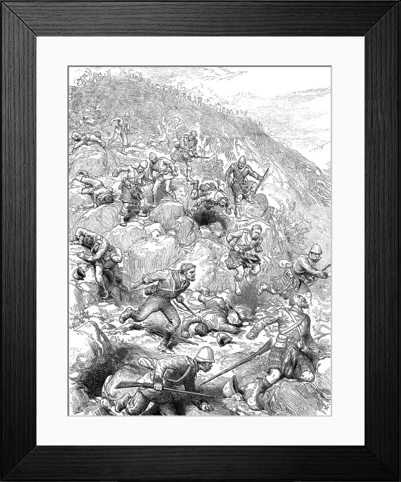 Framed Print : The Transvaal War: the scene as the last of our men retreated from Majuba Hill, February 27, 1881. Creator: Unknown Framed Print : The Transvaal War: the scene as the last of our men retreated from Majuba Hill, February 27, 1881. Creator: Unknown