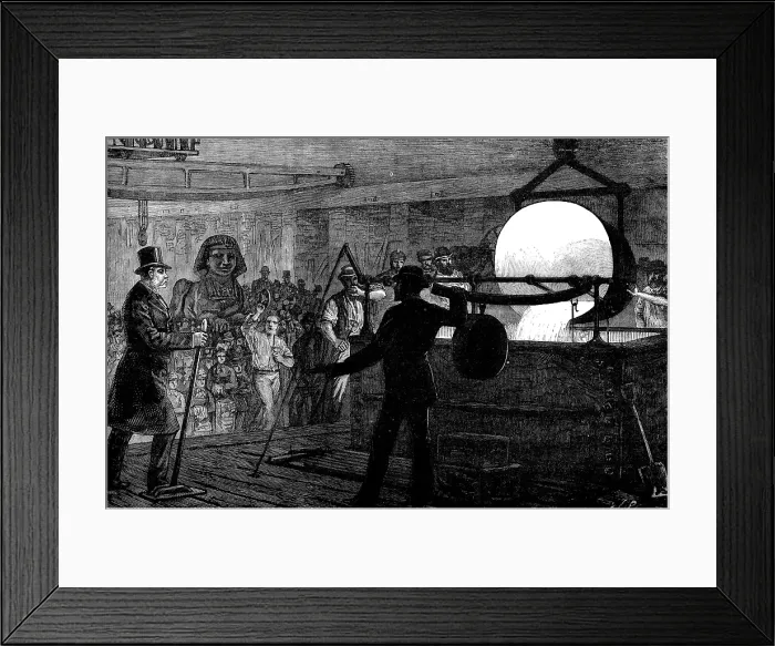 Framed Print : Melting the metal for the bronze Sphinx to be placed on the Thames Embankment, 1881. Creator: William James Palmer Framed Print : Melting the metal for the bronze Sphinx to be placed on the Thames Embankment, 1881. Creator: William James Palmer
