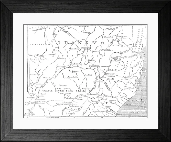 Framed Print : Map of the Transvaal and adjacent provinces, 1881. Creator: Stanford's Geographical Establishment. Map of the Transvaal and adjacent provinces, 1881 Framed Print : Map of the Transvaal and adjacent provinces, 1881. Creator: Stanford's Geographical Establishment. Map of the Transvaal and adjacent provinces, 1881