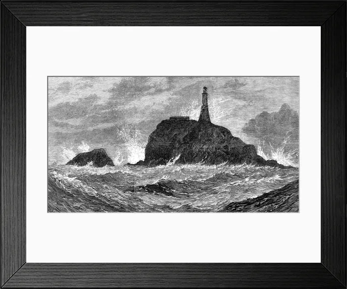 Framed Print : The Calf-Rock Lighthouse, Bantry Bay, destroyed by the late storm, 1881. Creator: Unknown Framed Print : The Calf-Rock Lighthouse, Bantry Bay, destroyed by the late storm, 1881. Creator: Unknown