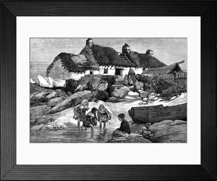 Framed Print : The Elections in the Isle of Man: fishermen's cottages at Port St. Mary, 1881. Creator: Unknown. The Elections in the Isle of Man: fishermen's cottages at Port St Framed Print : The Elections in the Isle of Man: fishermen's cottages at Port St. Mary, 1881. Creator: Unknown. The Elections in the Isle of Man: fishermen's cottages at Port St