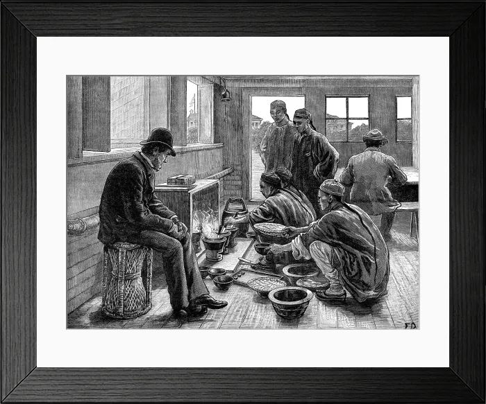 Framed Print : Boiling and testing opium in China, 1881. Creator: Frank Dadd Framed Print : Boiling and testing opium in China, 1881. Creator: Frank Dadd