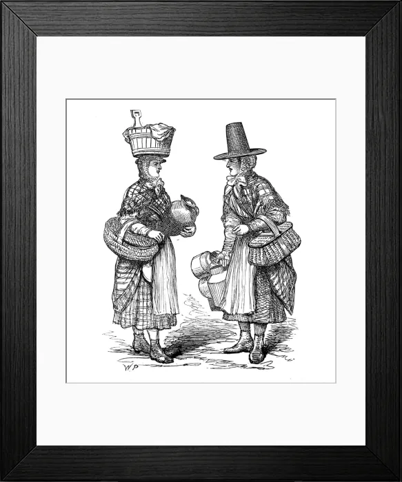 Framed Print : The Royal Visit to Swansea: Swansea market women, 1881. Creator: Unknown Framed Print : The Royal Visit to Swansea: Swansea market women, 1881. Creator: Unknown