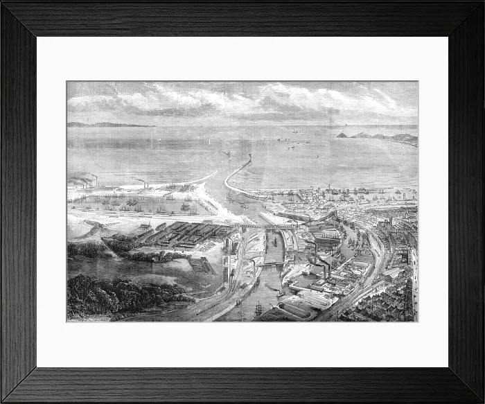 Framed Print : The Royal Visit to Swansea: Swansea Harbour and Docks, 1881. Creators: Unknown, Sulman Framed Print : The Royal Visit to Swansea: Swansea Harbour and Docks, 1881. Creators: Unknown, Sulman