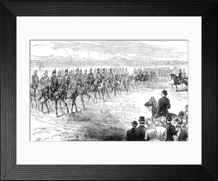 Framed Print : Inspection of the Middlesex Yeomanry Cavalry in Bushey Park, 1883. Creator: Unknown Framed Print : Inspection of the Middlesex Yeomanry Cavalry in Bushey Park, 1883. Creator: Unknown