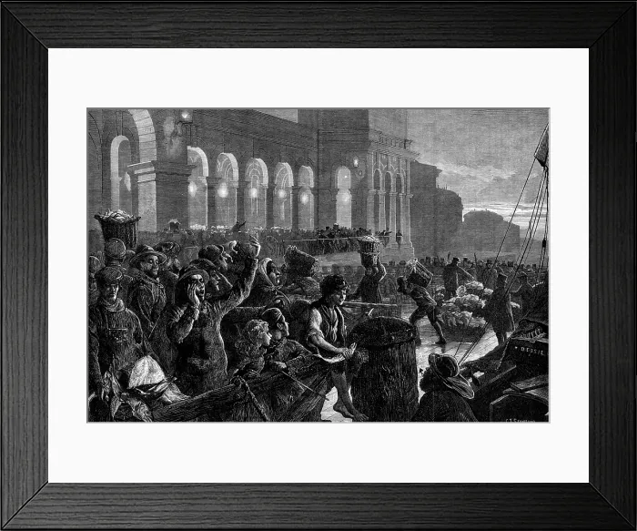 Framed Print : Landing fish at Billingsgate Market, 1881. Creator: Charles Joseph Staniland Framed Print : Landing fish at Billingsgate Market, 1881. Creator: Charles Joseph Staniland