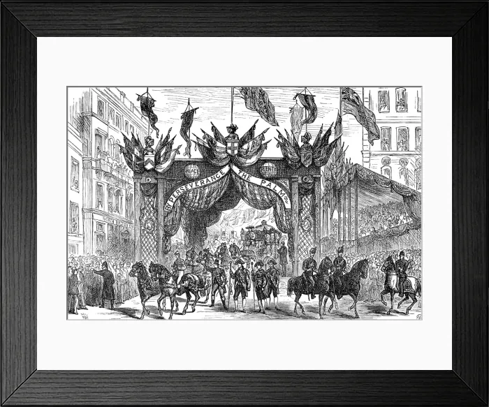 Framed Print : The Lord Mayor's Procession: presenting an address to the Lord Mayor at the Arch... 1881 Framed Print : The Lord Mayor's Procession: presenting an address to the Lord Mayor at the Arch... 1881
