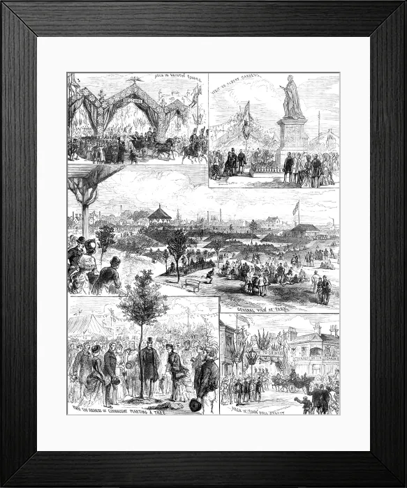 Framed Print : The Duke and Duchess of Connaught opening the People's Park at Great Grimsby, 1883 Framed Print : The Duke and Duchess of Connaught opening the People's Park at Great Grimsby, 1883