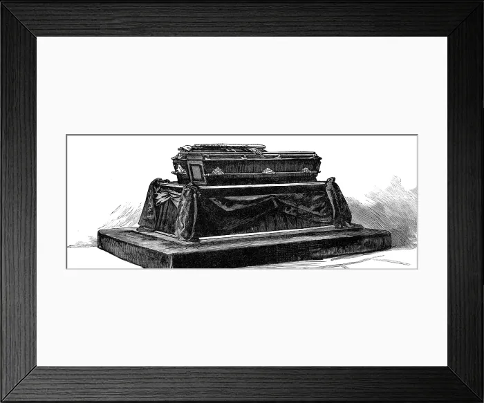 Framed Print : Remains of President Garfield lying in state in the Capitol, Washington, 1881. Creator: Unknown Framed Print : Remains of President Garfield lying in state in the Capitol, Washington, 1881. Creator: Unknown