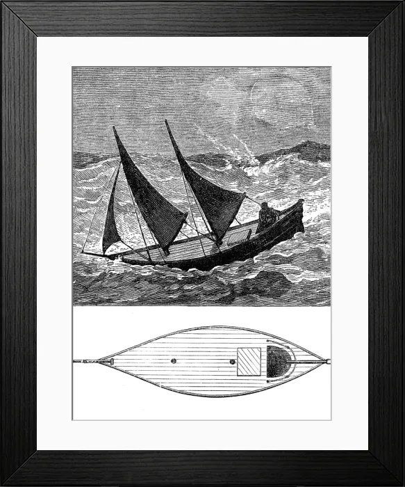 Framed Print : The Sailing-Boat Il Leone di Caprera, 3½ tons burden, from Monte Video, 1881. Creator: Unknown Framed Print : The Sailing-Boat Il Leone di Caprera, 3½ tons burden, from Monte Video, 1881. Creator: Unknown