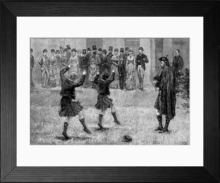 Framed Print : Sword dance of boys of the Royal Caledonian Asylum at Westbrook Park, Godalming, 1881. Creator: Unknown Framed Print : Sword dance of boys of the Royal Caledonian Asylum at Westbrook Park, Godalming, 1881. Creator: Unknown