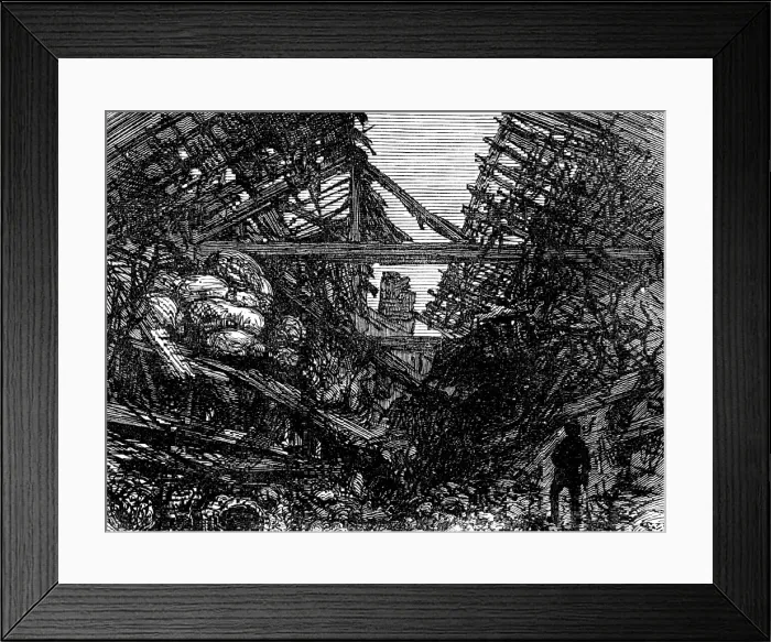 Framed Print : Great Storm of Wind on Friday week: ruins caused by fall of chimney shaft, Charles-Street... 1881. Creator: Unknown Framed Print : Great Storm of Wind on Friday week: ruins caused by fall of chimney shaft, Charles-Street... 1881. Creator: Unknown
