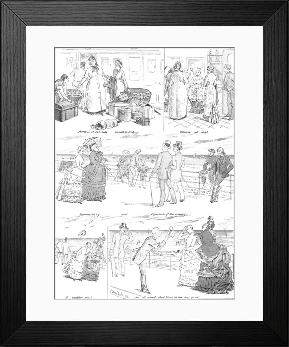Framed Print : A Seaside Romance, 1883. Creator: Unknown Framed Print : A Seaside Romance, 1883. Creator: Unknown