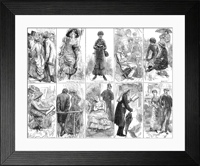 Framed Print : Varieties of the Tourist Species, 1883. Creator: Unknown Framed Print : Varieties of the Tourist Species, 1883. Creator: Unknown