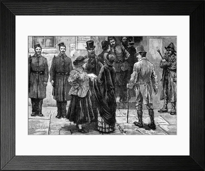 Framed Print : Opening of the new Irish Land Court in Connaught:a sketch at the Claremorris Court-house, 1881. Creator: Unknown Framed Print : Opening of the new Irish Land Court in Connaught:a sketch at the Claremorris Court-house, 1881. Creator: Unknown