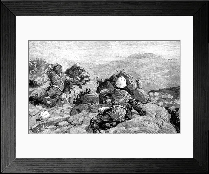 Framed Print : The Transvaal War: all that we saw of the Boers at Majuba Hill, 1881. Creator: Unknown Framed Print : The Transvaal War: all that we saw of the Boers at Majuba Hill, 1881. Creator: Unknown
