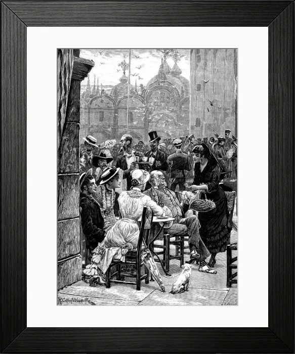 Framed Print : The Tourist in Venice: the band on the Piazza of St. Mark's, 1881. Creator: G. Ettling. The Tourist in Venice: the band on the Piazza of St. Mark's, 1881. Creator: G. Ettling Framed Print : The Tourist in Venice: the band on the Piazza of St. Mark's, 1881. Creator: G. Ettling. The Tourist in Venice: the band on the Piazza of St. Mark's, 1881. Creator: G. Ettling