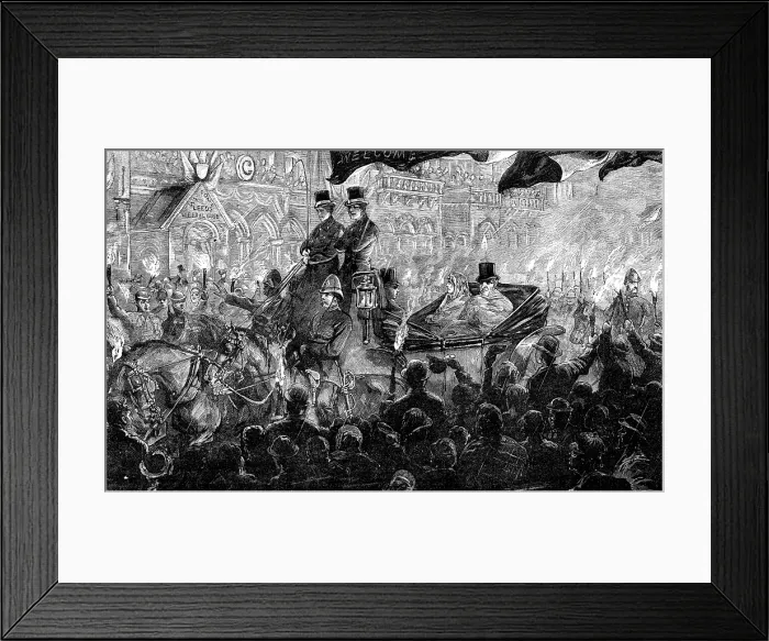Framed Print : Mr. Gladstone at Leeds: the Torchlight Procession, 1881. Creator: Unknown Framed Print : Mr. Gladstone at Leeds: the Torchlight Procession, 1881. Creator: Unknown