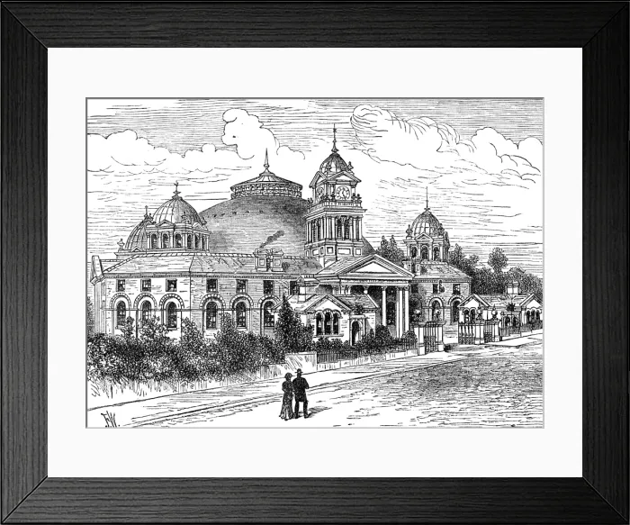 Framed Print : The Devonshire Hospital, Buxton, with the additional building, 1881. Creator: Unknown Framed Print : The Devonshire Hospital, Buxton, with the additional building, 1881. Creator: Unknown