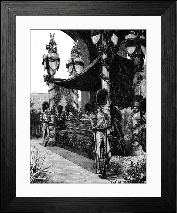 Framed Print : The Funeral of President Garfield; lying in state at Cleveland... 1881. Creator: Unknown Framed Print : The Funeral of President Garfield; lying in state at Cleveland... 1881. Creator: Unknown