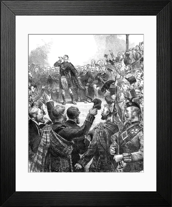Framed Print : Meeting at Stafford House to protest against the change in the tartans of Highland Regiments, 1881. Creator: Unknown Framed Print : Meeting at Stafford House to protest against the change in the tartans of Highland Regiments, 1881. Creator: Unknown