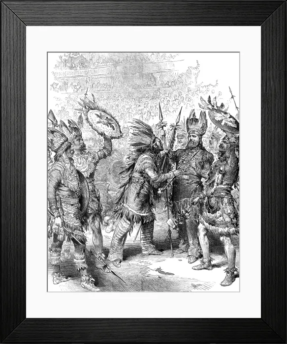 Framed Print : The Savage Club Entertainment at the Royal Albert Hall: the Pipe of Peace, 1883. Creator: Unknown Framed Print : The Savage Club Entertainment at the Royal Albert Hall: the Pipe of Peace, 1883. Creator: Unknown