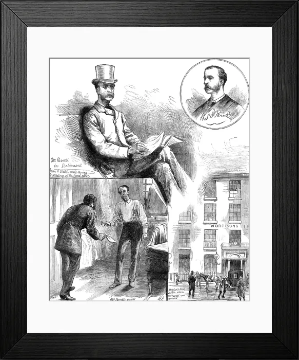 Framed Print : The arrest of Mr. C. S. Parnell, M.P. at Morrison's Hotel, Dublin, 1881. Creator: Unknown. The arrest of Mr. C. S. Parnell, M.P. at Morrison's Hotel, Dublin, 1881 Framed Print : The arrest of Mr. C. S. Parnell, M.P. at Morrison's Hotel, Dublin, 1881. Creator: Unknown. The arrest of Mr. C. S. Parnell, M.P. at Morrison's Hotel, Dublin, 1881