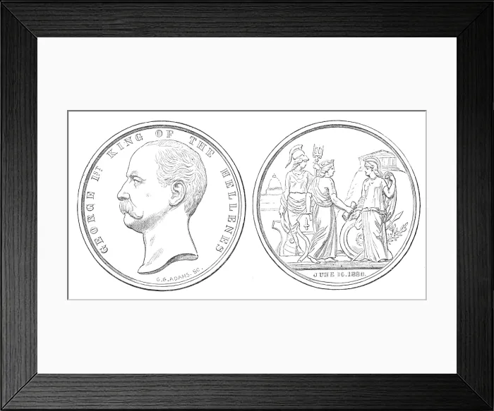 Framed Print : City of London Medal to commemorate the visit of the King of Greece, 1881. Creator: Unknown Framed Print : City of London Medal to commemorate the visit of the King of Greece, 1881. Creator: Unknown