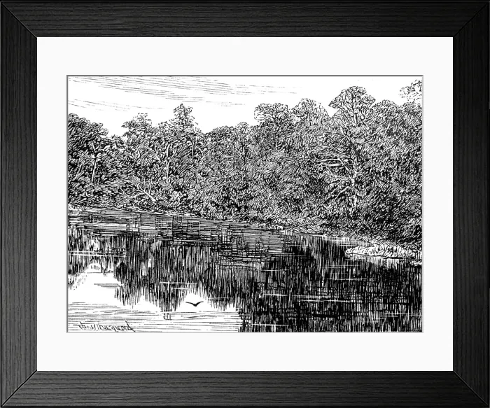 Framed Print : Sketches in Nidderdale, Yorkshire: Guyscliffe Tarn, 1883. Creator: Unknown Framed Print : Sketches in Nidderdale, Yorkshire: Guyscliffe Tarn, 1883. Creator: Unknown