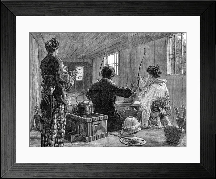Framed Print : A Japanese archery house in Jeddo, 1881. Creator: Unknown Framed Print : A Japanese archery house in Jeddo, 1881. Creator: Unknown