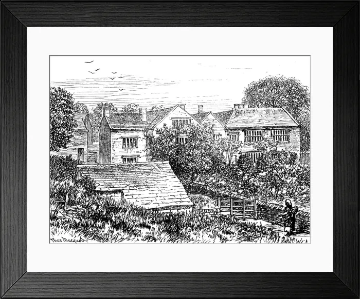 Framed Print : Sketches in Nidderdale, Yorkshire: Gowthwaite Hall, where Eugene Aram taught, 1883. Creator: Unknown Framed Print : Sketches in Nidderdale, Yorkshire: Gowthwaite Hall, where Eugene Aram taught, 1883. Creator: Unknown
