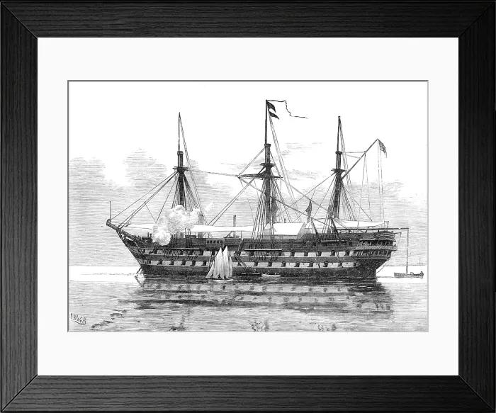 Framed Print : The East African Slave Trade: H.M.S. London - headquarters of the British Squadron... 1881. Creator: Unknown Framed Print : The East African Slave Trade: H.M.S. London - headquarters of the British Squadron... 1881. Creator: Unknown