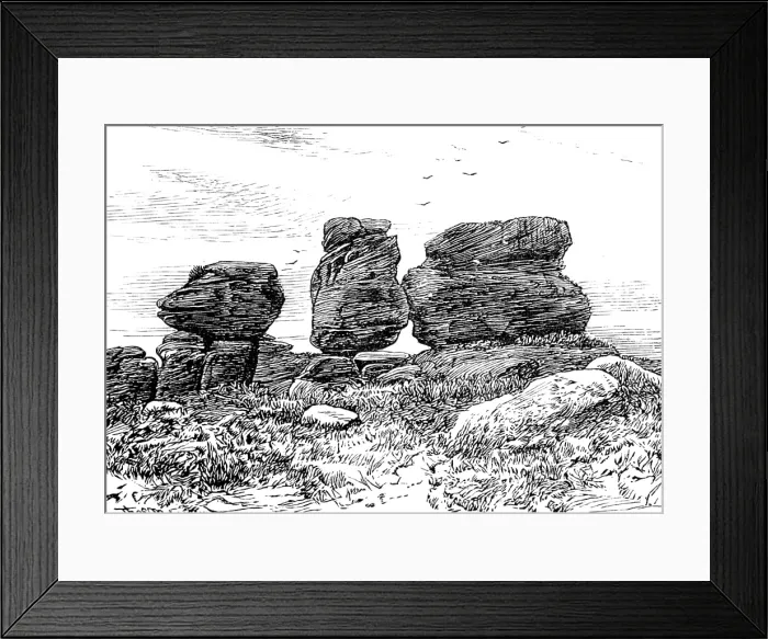 Framed Print : Sketches in Nidderdale, Yorkshire: the Baboon's Head, Brimham Rocks, 1883. Creator: Unknown. Sketches in Nidderdale, Yorkshire: the Baboon's Head, Brimham Rocks, 1883 Framed Print : Sketches in Nidderdale, Yorkshire: the Baboon's Head, Brimham Rocks, 1883. Creator: Unknown. Sketches in Nidderdale, Yorkshire: the Baboon's Head, Brimham Rocks, 1883