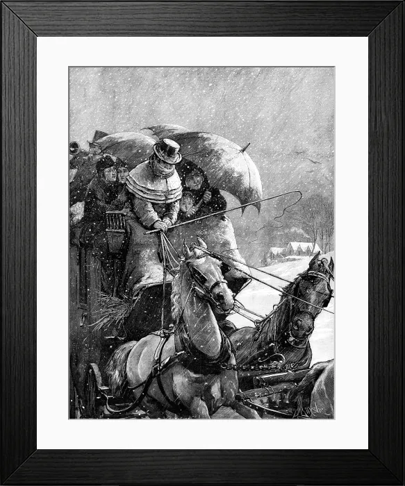 Framed Print : A Christmas Journey as we Used to Do It - drawn by A. E. Emslie, 1881. Creator: William James Palmer Framed Print : A Christmas Journey as we Used to Do It - drawn by A. E. Emslie, 1881. Creator: William James Palmer