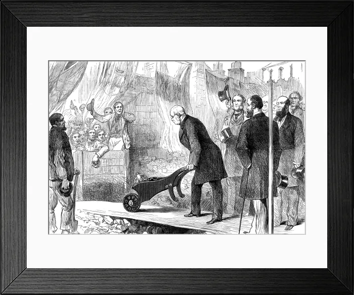 Framed Print : The Lord Mayor of London commencing works for extension of Inner Circle Railway, 1881. Creator: Unknown Framed Print : The Lord Mayor of London commencing works for extension of Inner Circle Railway, 1881. Creator: Unknown