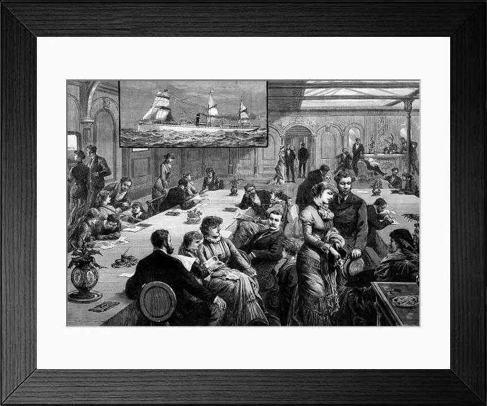 Framed Print : Saloon of the steam-ship Quetta, 1881. Creator: W. I. Mosses Framed Print : Saloon of the steam-ship Quetta, 1881. Creator: W. I. Mosses