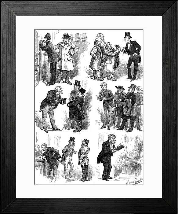 Framed Print : Sketches in the Lobby of the House of Commons, 1881. Creator: Unknown Framed Print : Sketches in the Lobby of the House of Commons, 1881. Creator: Unknown