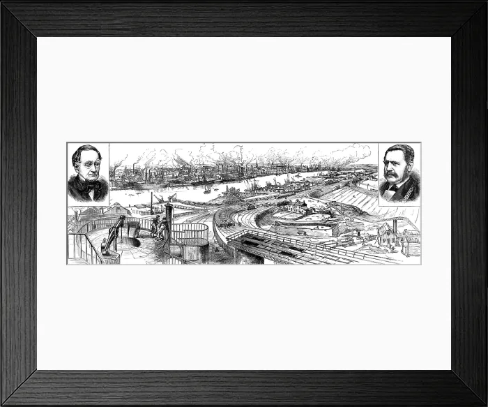 Framed Print : The Middlesbrough and Cleveland Iron Trade Jubilee: general view, Middlesbrough, N. Yorkshire, 1881. Creator: Unknown
